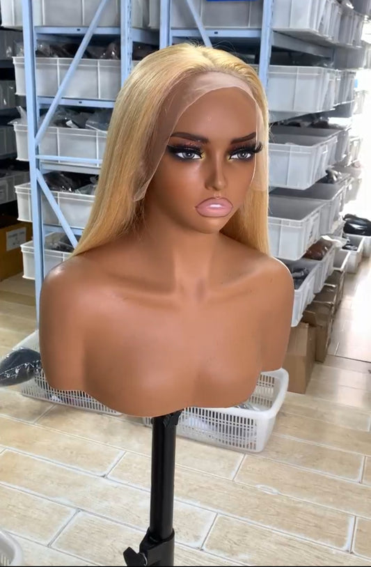 Color 27 straight bob wig with 13x4 lace and 100% human hair